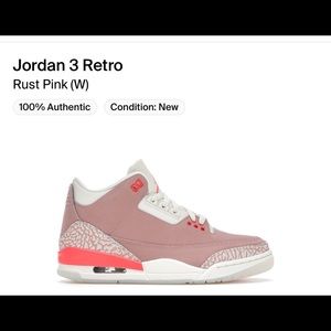 Pink Jordan new in box retro 3